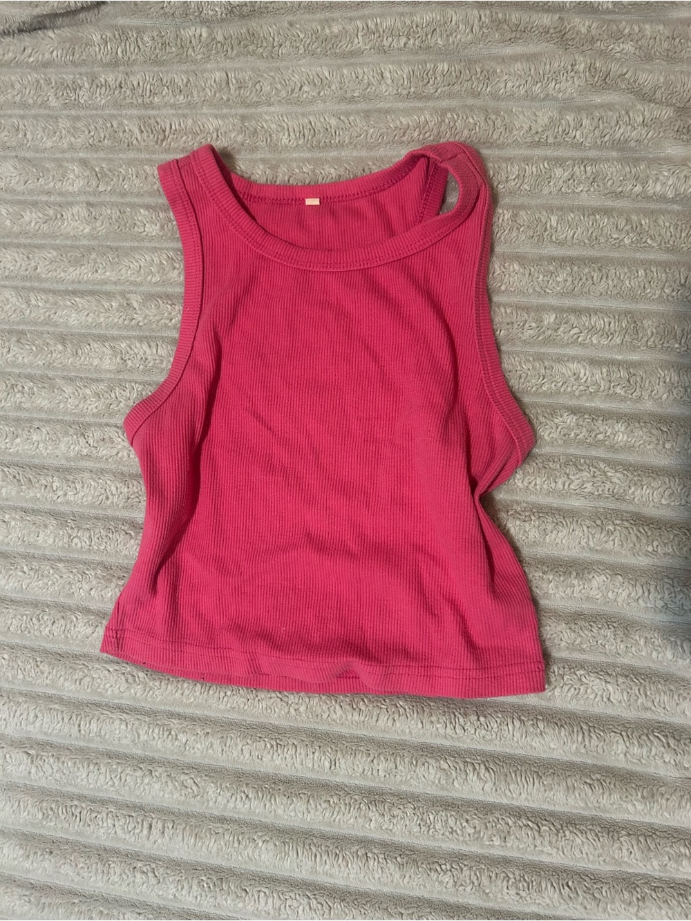 Amazon Women's Ribbed Hot Pink Tank Top